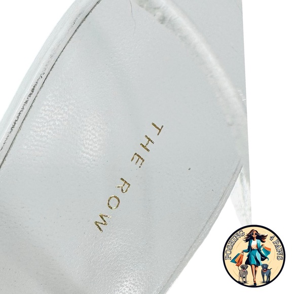 The Row T Bar Leather Square Toe Heel Ankle Strap Sandals in Optic White Size 10 - Picture 11 of 16